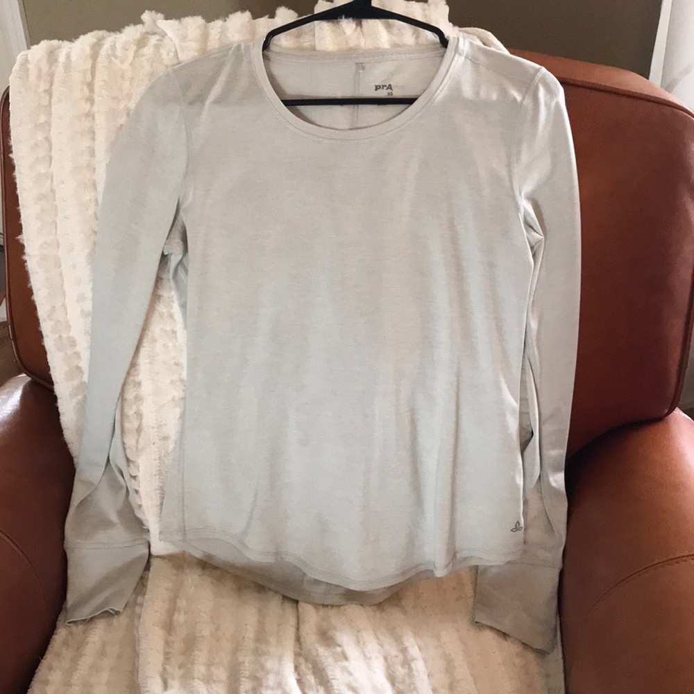 Prana Long Sleeve Silver Top - Size XS